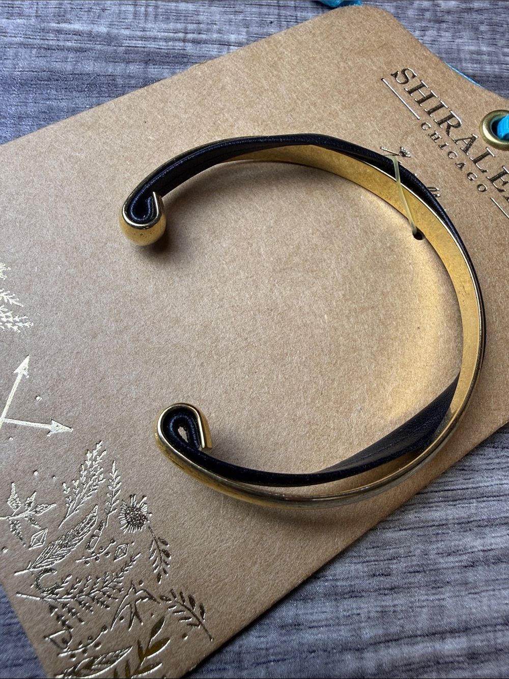 Shiraleah Black and Gold Open Cuff Bracelet - Picture 3 of 3